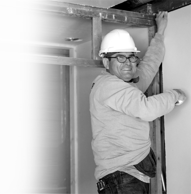 A Dominion team member at work on a job site